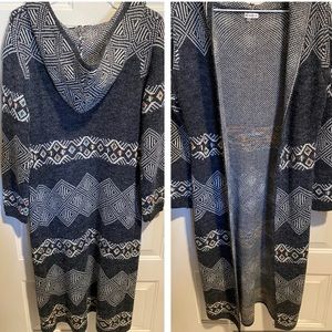 Long Sweater Duster with hoodie